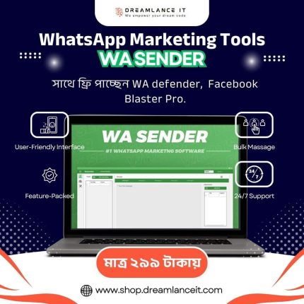 অটোমেটেড WhatsApp মেসেজিং টুল - WA sender (v 3.7 ) + WA Defender (1 Device)