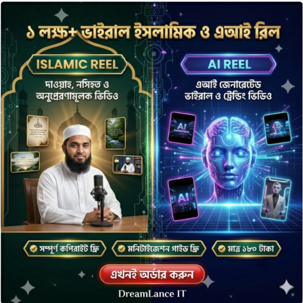 unnamed-2-1.jpg ১ লক্ষ+ ভাইরাল ইসলামিক ও এআই রিল বান্ডেল (কপিরাইট ফ্রি) এবং মনিটাইজেশন গাইডলাইন - Image 1
